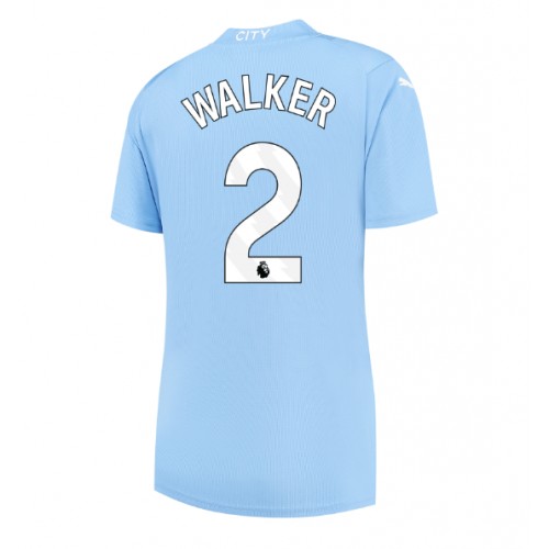 Ženski Nogometni dresi Manchester City Kyle Walker #2 Domači 2023-24 Kratek Rokav